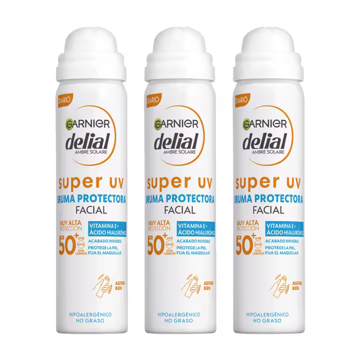 GARNIER | Delial SUPER UV FPS50+ Bruma Protectora Facial con Textura Invisible - 3X75ML - 1