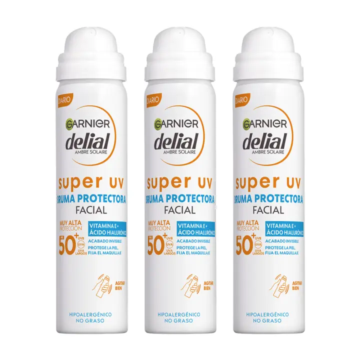 GARNIER | Delial SUPER UV FPS50+ Bruma Protectora Facial con Textura Invisible - 3X75ML - 1