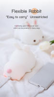 Lámpara De Noche De Conejo RGB LED Táctil Recargable Silicona Bunny Regalo De Navidad Para Niños Juguete Luz De Ambiente - details 10