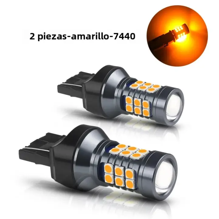 NLpearl 2x T20 LED 7440 WY21W W21W Lámparas De Señal Para Coche Luz De Retroiluminación Super Brillante 3030SMD Universal 12V - 1