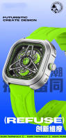 Reloj De Cuarzo Para Hombre Mark Fairwhale 5740 Resistente Al Agua Deportivo Al Aire Libre Estilo Casual Cuadrado Material De Correa De Silicona Y Caja De Acero Inoxidable - details 6