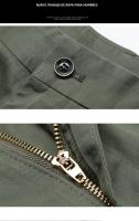 Pantalones Casuales De Algodón Para Hombre Primavera Verano Verde Negro Caqui Estilo Business Cierre De Cremallera High Waist - details 11
