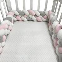 Almohadilla De Protección Para Cuna 200CM Para Bebé Niño Decoración De Habitación De Cuna Algodón Sólido Tres Piezas - details 4
