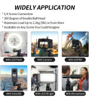 Adaptador De Doble Cabeza De Bola Con Tornillo Para Cámara De Acción Insta360 GoPro Montura Super Clamp Con Cabeza De Bola De 360° - details 1