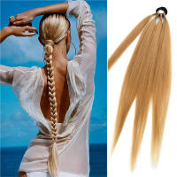 Extensiones De Cabello Sintético Para Cola De Caballo Enredadera De Boxeo En Color Ombre Marrón 26 Pulgadas Con Diadema DIY - details 2