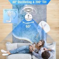 Ventilador portátil oscilante con control remoto, ventilador de escritorio plegable, mini ventilador USB de 8 pulgadas 7200 mAh, ventilador de piso Silencioso para Oficina, dormitorio, camping - details 5