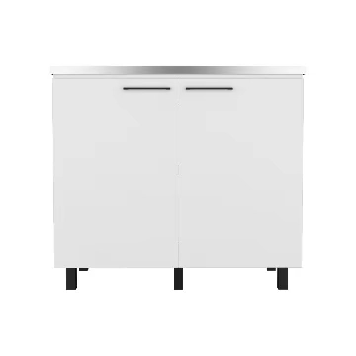 TUHOME Fregadero de Cocina Nápoles, con 2 puertas, Blanco / Marquez Madera manufacturada Cocina-Lavamanos - 1