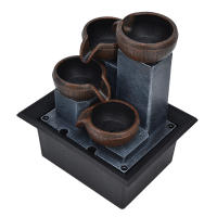 Fuente De Agua Para Mesa Con Luz LED Amarilla Decoración De Oficina Y Sala De Meditación Estilo Feng Shui Relajante Figura De Plástico - details 3