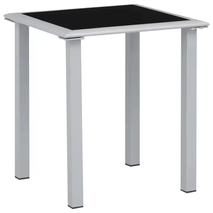 Mesa de Jardín Maple y Vidrio Negro y Plisado 41x41x45 cm - 1