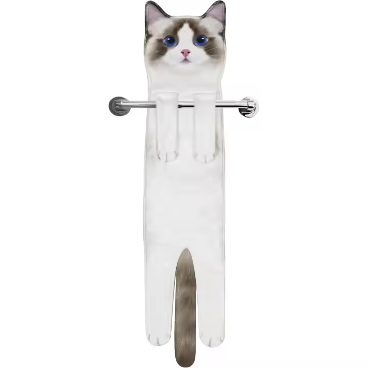 Divertidos Gatos Toallas de Mano Suspendible- Decoración Gato Baño Cocina - Toalla Absorbente Animal Regalos Navidad Cumpleaños Amigo Invisible-Regalos Originales Graciosos Mujer Amantes de Los Gatos - 1