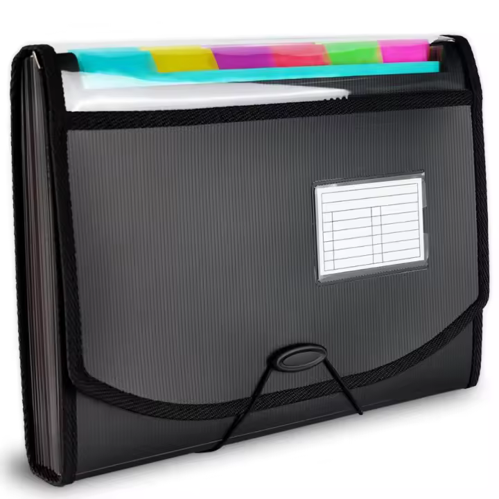 Organizador De Carpetas Elásticas Con 13 Bolsillos Tamaño Letter Material PP Carpeta Expansible Con Divisores Y Etiquetas Para Documentos - 1