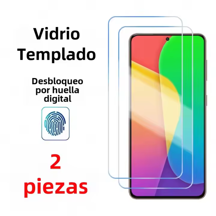 Protector De Pantalla De Vidrio Templado 2Pcs Para Samsung Galaxy S23 S22 S21 S24 plus Ultra A51 A52 A55 A54 A53 Con Huella Dactilar HD Transparente Anti-Scratch Resistente Al Agua - 1