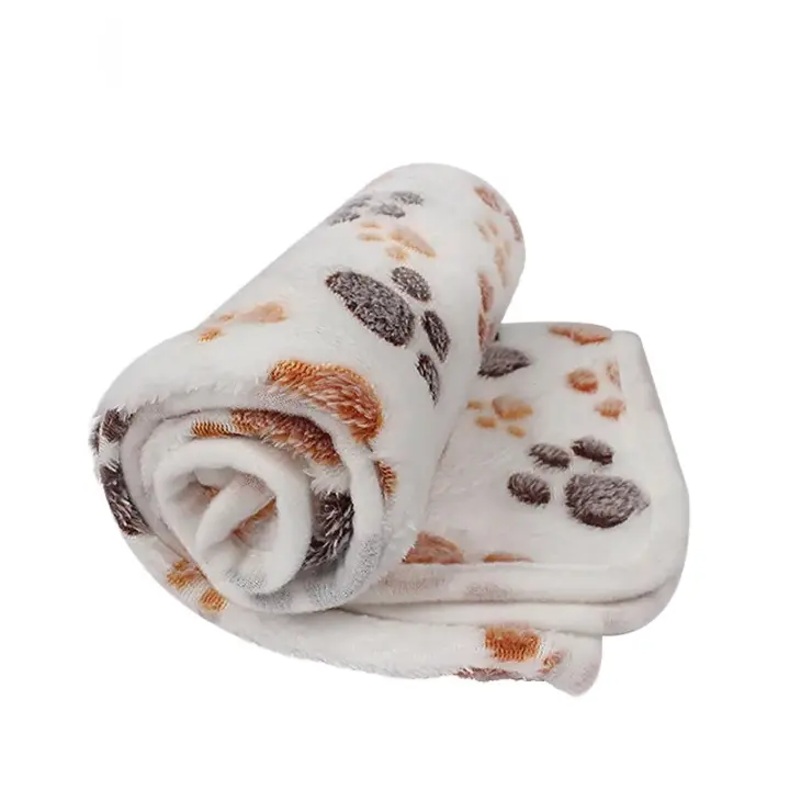 Manta De Mascota De Algodón Coral Suave Y Gruesa Con Patrón De Dibujos Animados Para Gatos Y Perros Cómoda Y Cálida - 1