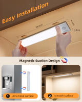 Aigostar luz led armario con sensor de movimiento y batería recargable, led cocina bajo mueble 1100mAh, brillo y color ajustables, con cable USB C, luz led adhesiva y magnética - details 3