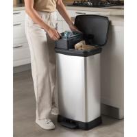 Curver Papelera de pedal doble Deco plateado 23L + 23L - details 6