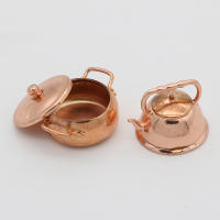 Miniatura De Sartén De Bronce Para Muñecas De 1:12 Con Kit De Cocina Incluido Para Decoración De Casas De Muñecas - details 6