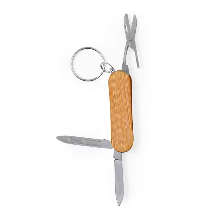 10 Navajas multiherramienta con mango de madera grabado y accesorios en acero inoxidable ideal para eventos - 1