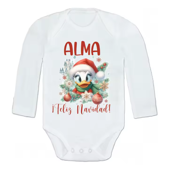 Body de bebé personalizado con nombre Navidad Daisy - 1