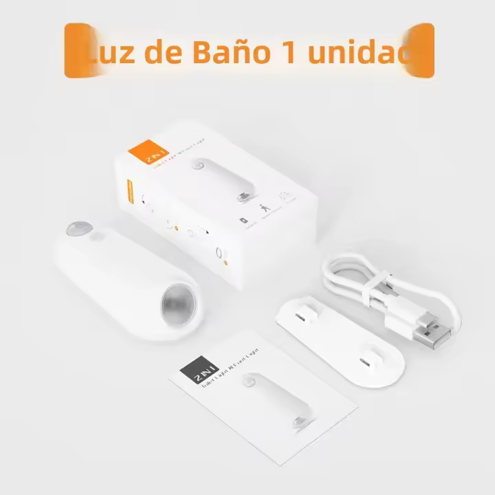 Lámpara De Noche LED Con Sensor De Movimiento Recargable Para Inodoro Y Baño Iluminación De Pies Para Pasillos Y Escaleras - 1