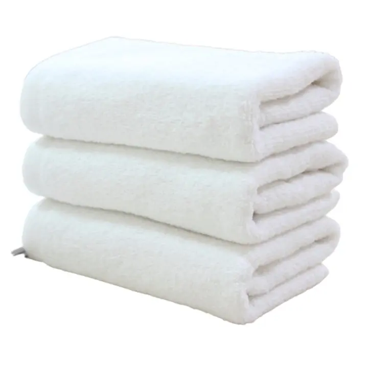 Toalla de ducha 70x140 de rizo, pack de 4, maxima suavidad, 100% algodon 450gramos, altamente absorventes, secado rapido, blancas - 1
