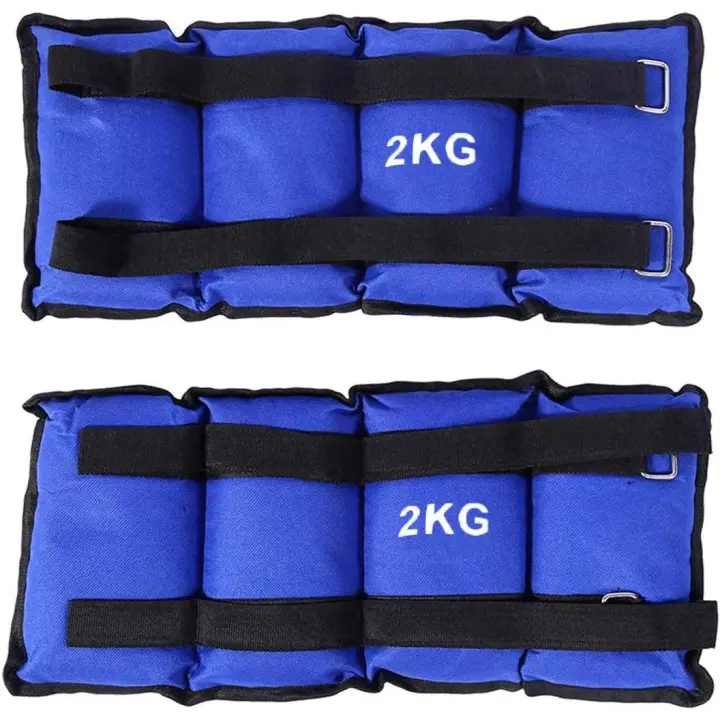 Pesas Para Tobillos y Muñecas ajustables de 1-4kg, Lastres Doble Correa Ajustables, pesas con velcro para Fitness, Ejercicio, Gym,Pesas, Gimnasio, Tobillera, Muñequera. - 1