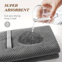 Toalla De Pelo De Microfibra Extra Grande Con Cinta Elástica Secado Rápido Ultra Absorbente Suave Turban Para El Cabello - details 6