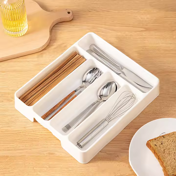 Organizador De Cocina Ecológico Para Cuchillos Cucharas Y Tenedores Divisor De Cajones De Armario Moderno 4/5 Grid - 1