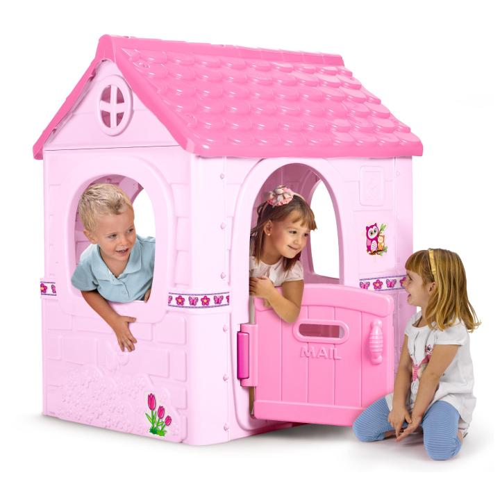 FEBER - Pink Fantasy House Casita Infantil de Juegos, con Puerta Abatible, para Jugar al Aire Libre o en Casa, Resistente y de Fácil Montaje, Color Rosa, para Niños de 2 a 6 Años, Famosa (FEH14000)