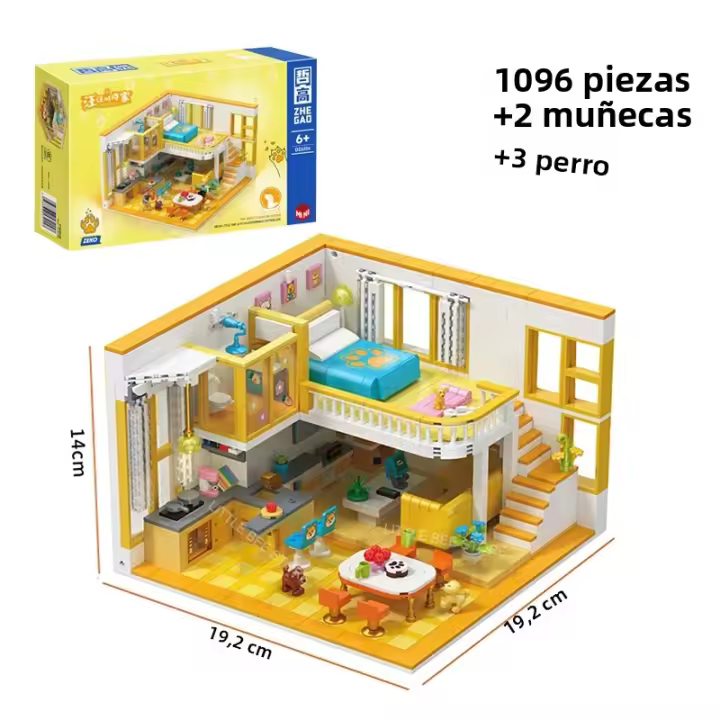 Bloques De Construcción Creativos Para Dormitorio Casa De Juguete De Ciudad Amigo Set De Cocina De Apartamento Modelo Micro Bloques De Juguete Para Niña Regalo - 1