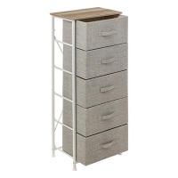 MUEBLE ALTO TISSA CON 5 CAJONES GRIS CLARO MARCA 5 FIVE - details 3
