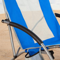 Aktive - Pack 4 sillas de playa plegables, asiento bajo, 50x51x67 cm, estructura de acero, tejido poliéster con malla transpirable, reposabrazos, bolsillo lateral y bolsa de transporte - details 5
