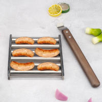 Soporte De Salsicías Para Barbacoa En Acero Inoxidable Ruedas Para BBQ Picnic Camping Accesorios De Barbacoa Para Cocina Doméstica Resistente Al Calor Fácil De Limpiar - details 5