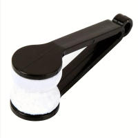 Limpia Gafas Portátil Multifuncional 1pcs Limpia Gafas De Sol Y Lentes Microfibra Con Cepillo Limpiador Herramienta De Limpieza Negra - details 2