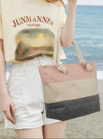 EILV - Bolso de Playa Mujer Grande con Cremallera, Bolsa de Verano Estilo Bohemio, Multicolor, Asas de Cuerda, Alta Capacidad - details 4