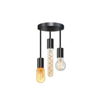 Lámpara Colgante Vintage De 3 Luces E27 Soporte Semi-Enchufe Para Techo Moderno Para Dormitorio Sala De Estar Pasillo - details 12