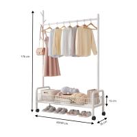 LUTODY - Perchero de pie burro metálico con ruedas, Zapatero, Cesto de almacenamiento para ropa, Zapatos, Bolsos y accesorios - Multifuncional para salón, dormitorio, sala de estar, recibidor y entrada - details 7