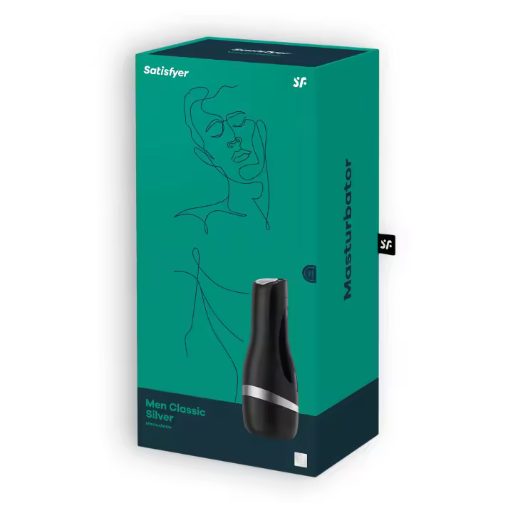 SATISFYER MEN MASTURBADOR CLASSIC COLOR NEGRO/PLATA HOMBRE MASCULINO JUGUETES SEXUALES - 1