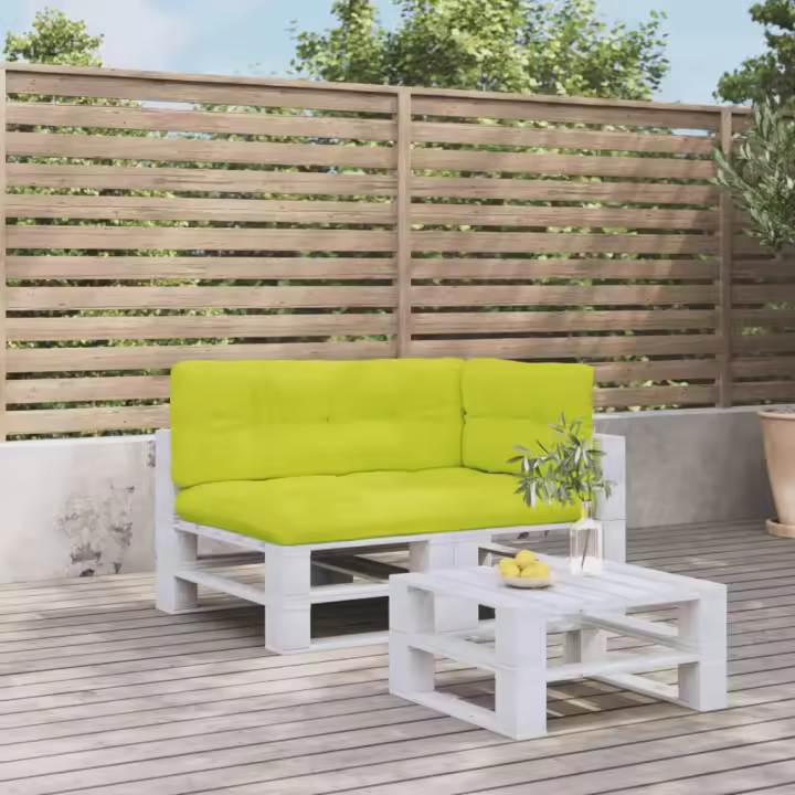 vidaXL Cojines para sofá de palets 3 unidades tela verde claro - 1