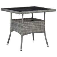 vidaXL Mesa de comedor de jardín ratán sintético en color Marrón/Negro/Beige y más | estructura resistente ideal para salón dormitorio o estudio - details 3