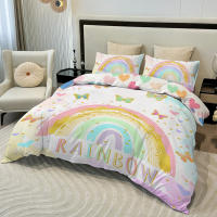 Funda De Edredón Butterfly Rainbow 3PC Doble Colchón Cómodo Y Suave Tela De Poliéster 100% Impresión Digital Para Cama Twin/Full/Double/Queen/King Sin Relleno - details 4