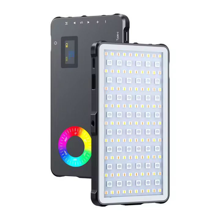 Luz De Video RGB MAMEN 70° Con Batería Recargable De 4000mAh Luz De Cámara LED Para Youtube Vlog Autoefie CRI95+ Aluminio Ajuste De Brillo 0-100 - 1