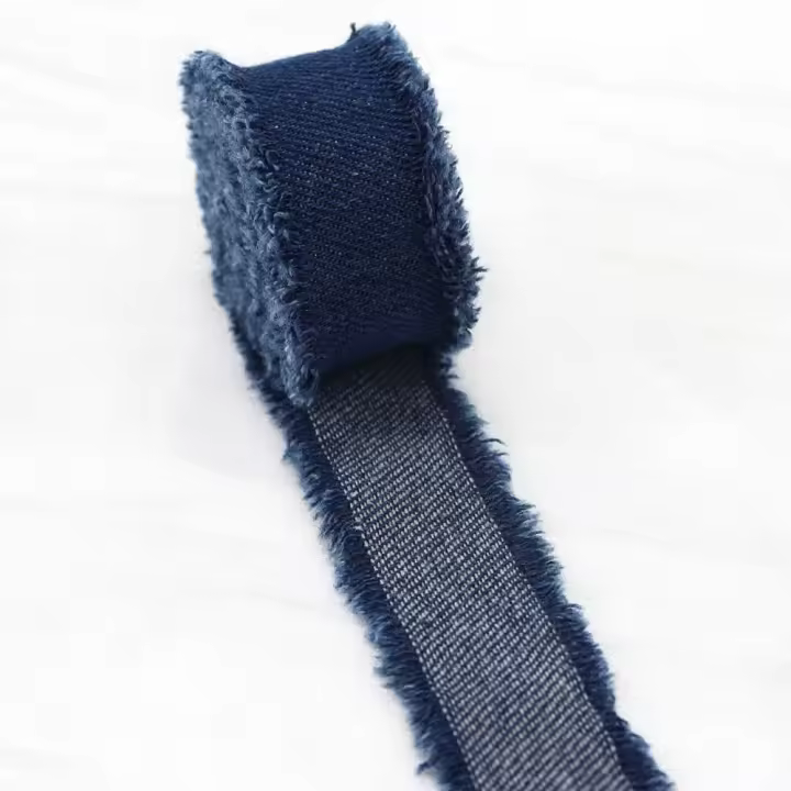 Cinta De Jeans Para Manualidades Y Costura Cinta De Satén Para Colgantes Y Flores Cinta De Fringe Para Decoración De Ropa Azul Estilo Cowboy - 1