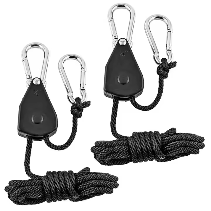 2pcs Gancho De Palanca Ajustable De 8 Pulgadas Para Cultivo De Plantas Lámpara De Tenda Cuerda Gancho De Pulley Reinforced - 1