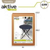 Aktive - Mesa redonda plegable, color negro, Ø60x70 cm, para terraza o jardín, tablero abatible, para 2 personas, soporta 75 kg, uso interior y exterior, mesa auxiliar, estructura de metal resistente, mesa jardín redonda, mesa auxiliar terraza - details 6