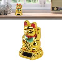Adorno De Gato Felino Solar Iluminación Inducción Brazo Balanceante Estatua Japonesa De Suerte Para Decoración De Casa Coche Oficina - details 11