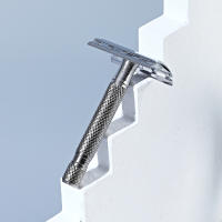 Afeitadora De Seguridad De Acero Inoxidable Para Hombres Barbería Afeitarse Barba Doble Corte Manual Barbeador - details 1