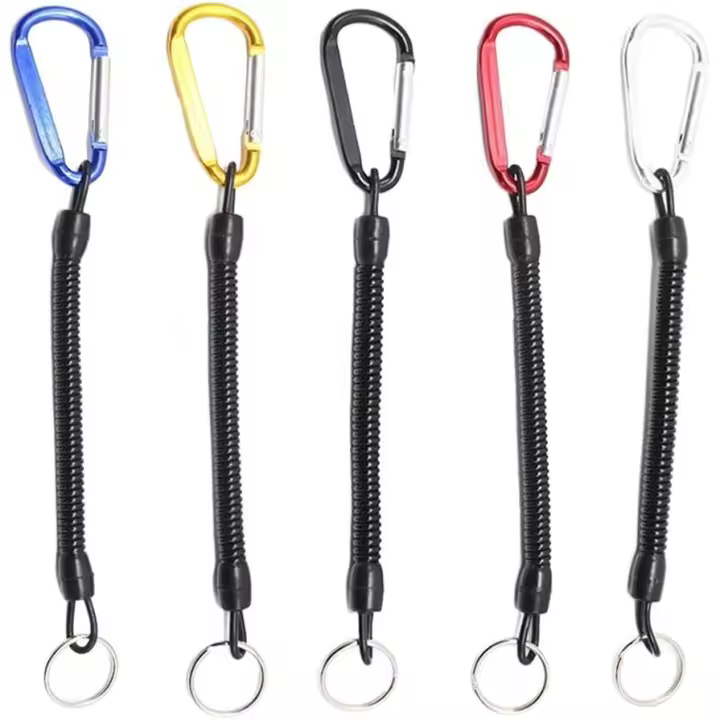 5 piezas de titulares de llave en Espiral Clip de color mosquetón Estirado Espiral laveros - 1