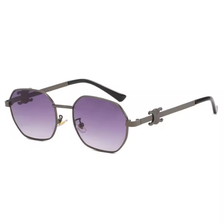 Gafas De Sol Retro Para Mujer Y Hombre Montura Metálica Estilizada Vintage Multifacética Estilo Moda Gafas De Ciclismo - 1