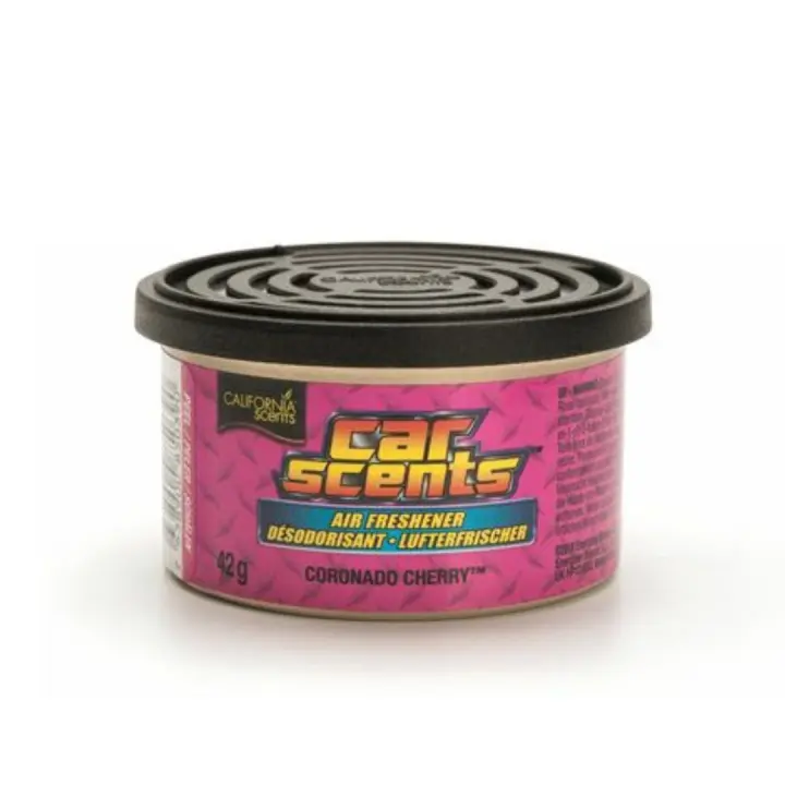 AutoFullCar - California Scents Ambientador de Coche - Fragancia Duradera de Cereza (hasta 30 Días) - Control Regulable de Intensidad de Olor - Formato Lata 42 g. - Cherry - 1