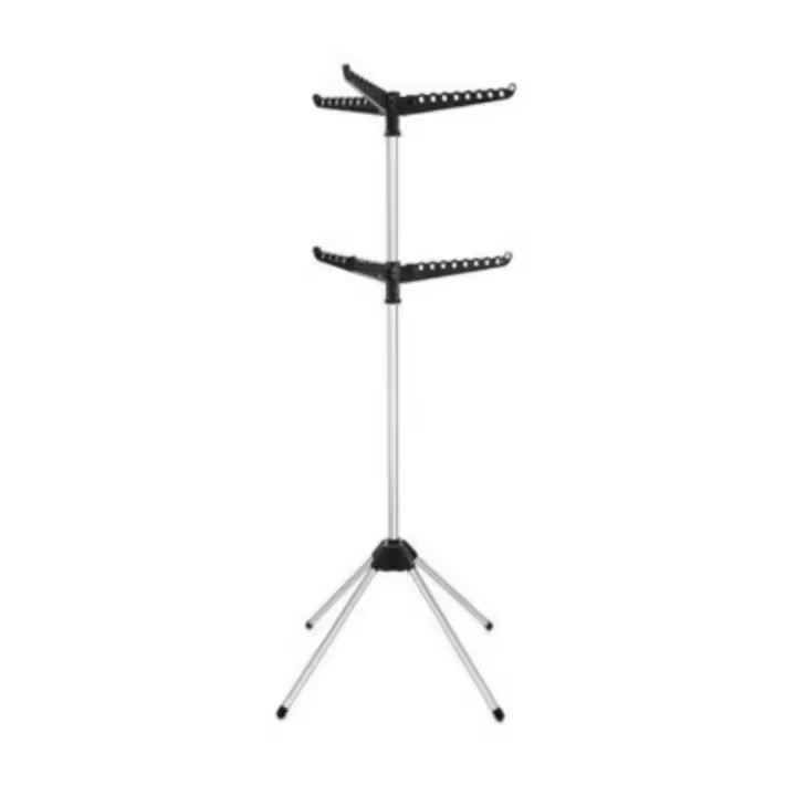 X-Tendedero Vertical Plegable de 2 Niveles con 6 Varillas, Tendedero Portátil Trípode para 54 Perchas, Compacto para Interior y Exterior, Ideal para Dormitorio, Salón y Lavadero, Ahorra Espacio - 1